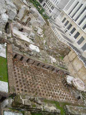 Roman ruins. Pictures shows early underground heating system, very handy during the Lebanese winter